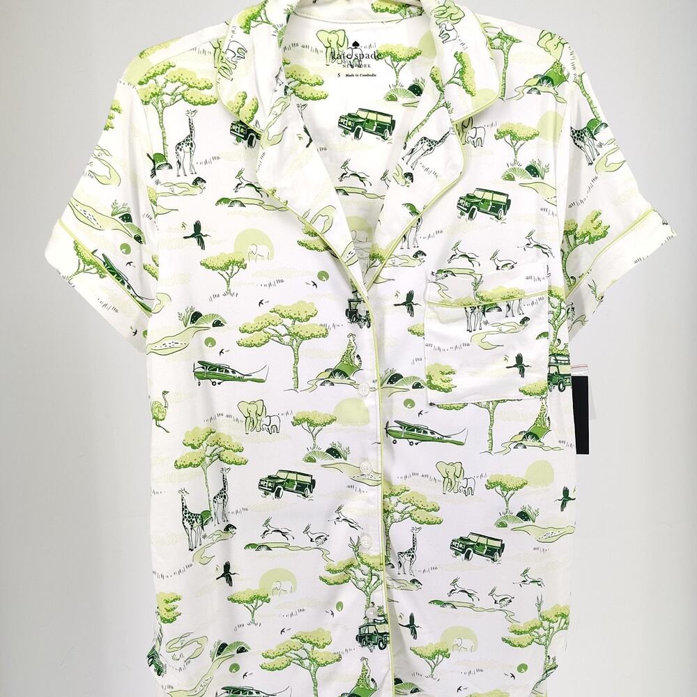 NEW! NWT Kate Spade New York Women's S Safari Theme Pajamas